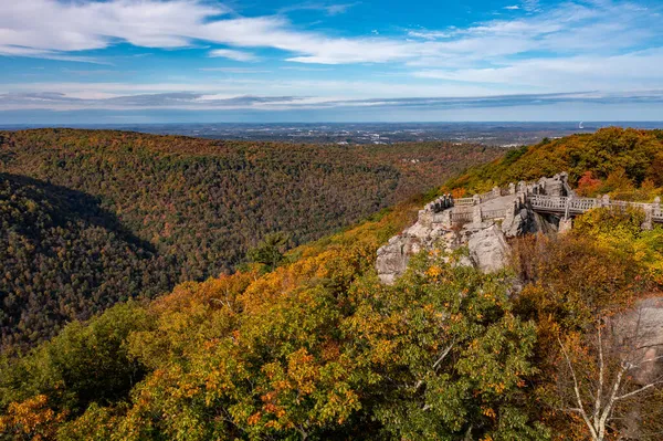 Coopers Rock State Park si affaccia sul fiume Cheat in West Virginia con colori autunnali — Foto Stock
