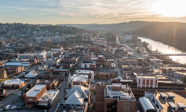 Late afternoon overview of downtown Morgantown in West Virginia — Stock Fotó