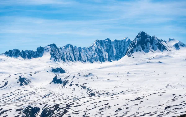 Vue Sur Les Montagnes Majestueuses Dentelées Col Thompson Près Valdez — Photo