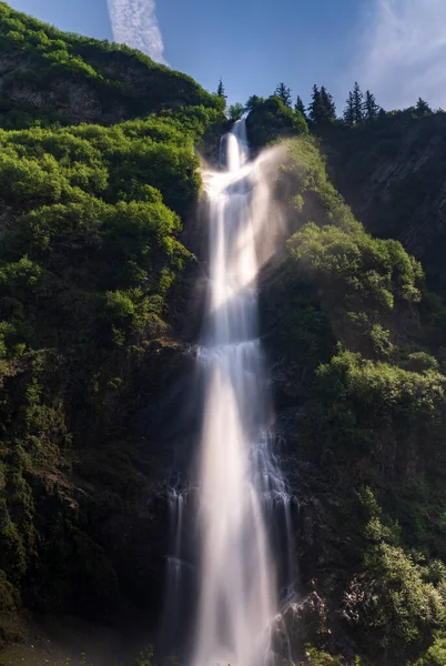 Bridal Veil Falls Dół Klifów Keystone Canyon Poza Valdez Alasce — Zdjęcie stockowe