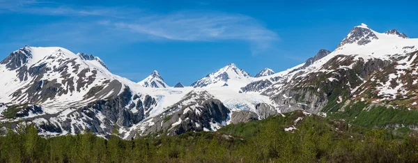 Broad High Definition Panoramic View Worthington Glacier Roadside Thompson Pass — Stock Photo, Image
