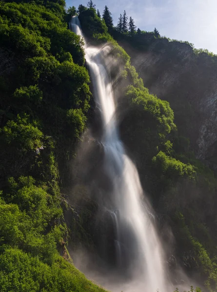 Bridal Veil Falls Cliffs Keystone Canyon Valdez Alaska — Stock Photo, Image