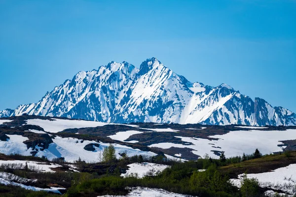 Θέα Των Επιβλητικών Βουνών Του Thompson Pass Κοντά Valdez Στην — Φωτογραφία Αρχείου