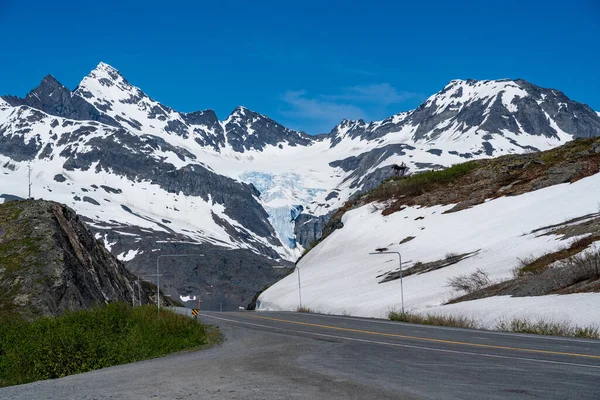 Glaciar Worthington Borde Carretera Cima Del Paso Thompson Cerca Valdez —  Fotos de Stock
