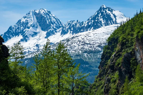 View Majestic Mountains Viewed Gorge Keystone Canyon Valdez Alaska — Stock Photo, Image