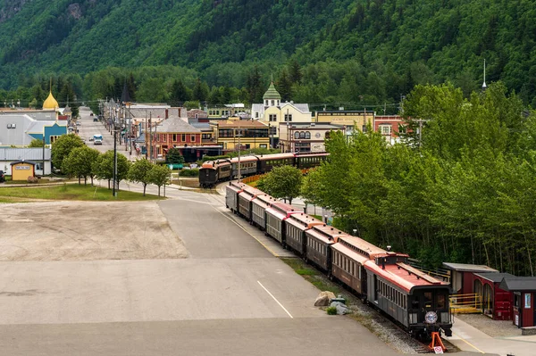 Skagway June 2022 White Pass Tourist Train Small Alaskan Town — Stock Fotó