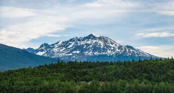 Snow Topped Mountains Formed Passes Gold Rush Miners Had Cross — Stock Photo, Image