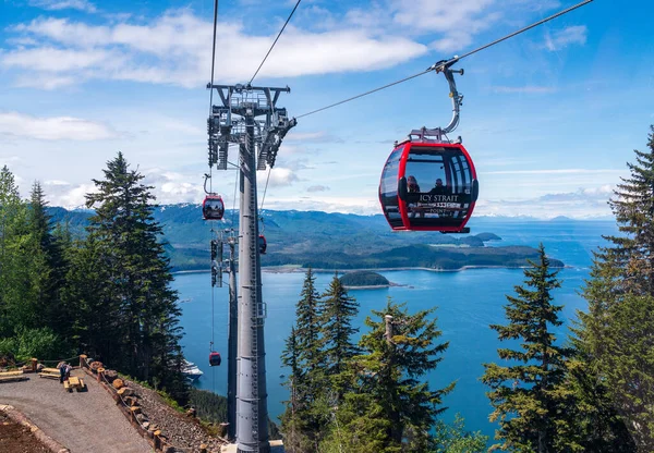 Hoonah June 2022 New Cable Car Ride Expansive Views Ocean — 스톡 사진