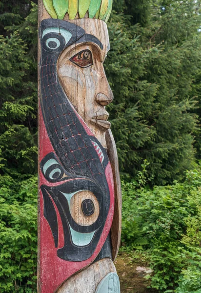 Sitka Junho 2022 Totem Postes Exibidos Parque Histórico Nacional Sitka — Fotografia de Stock