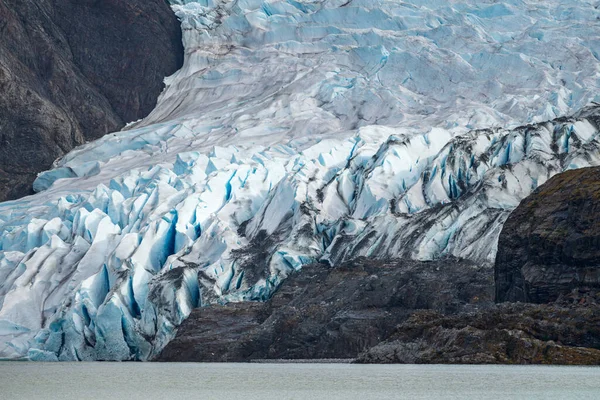 Close Crevasses Mendenhall Glacier Enters Lake Close Juneau Alaska — Φωτογραφία Αρχείου