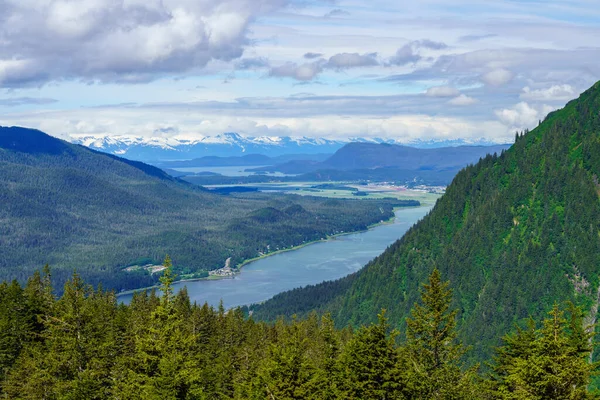 Kilátás Folyó Repülőtér Juneau Alaszkában Mint Roberts — Stock Fotó