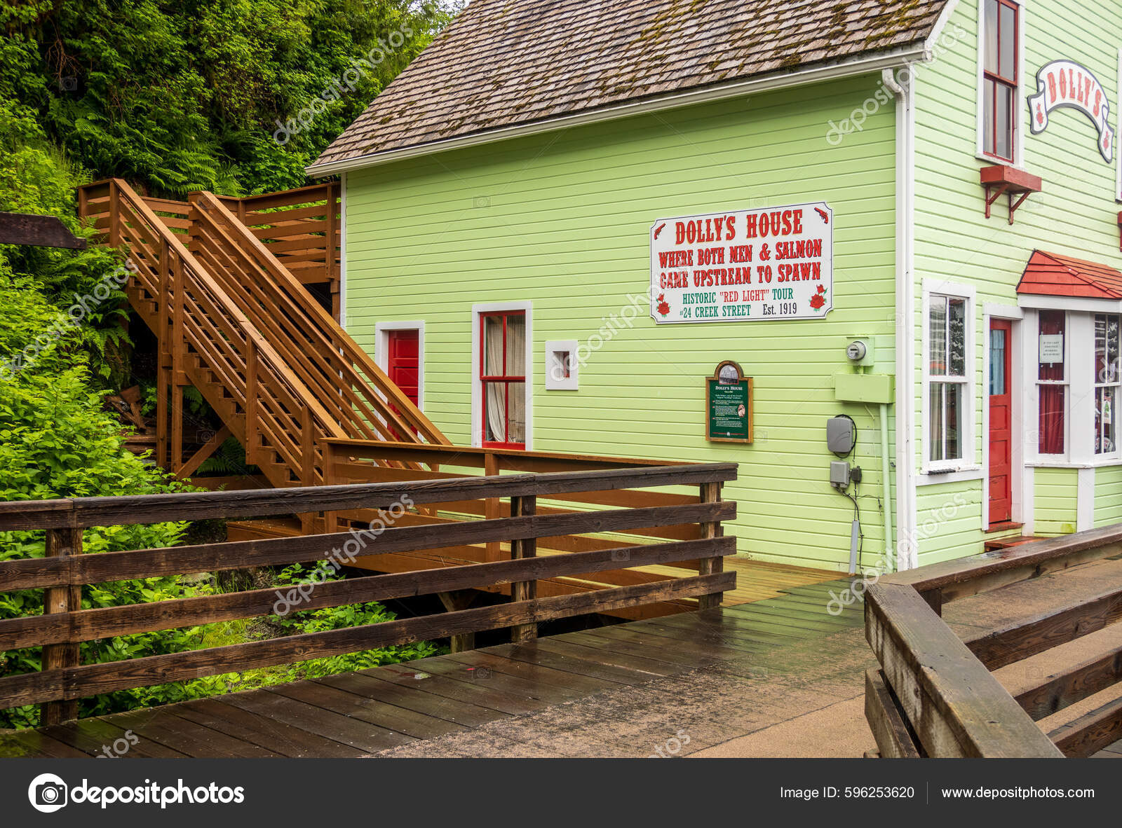 Ketchikan June 2022 Famous Dollys House Brothel Creek Street Boardwalk