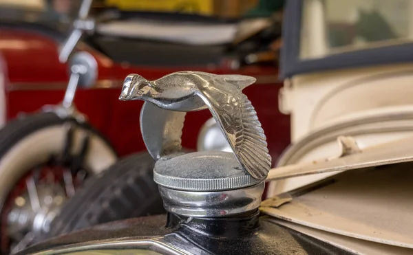 Ketchikan June 2022 Flying Quail Bird Hood Radiator Ornament Model — Stok fotoğraf