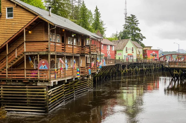 Ketchikan June 2022 Famous Creek Street Boardwalk Shops Ketchikan Alaska — Stockfoto