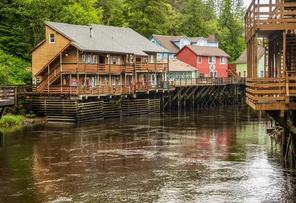 Ketchikan June 2022 Famous Creek Street Boardwalk Shops Ketchikan Alaska — Photo