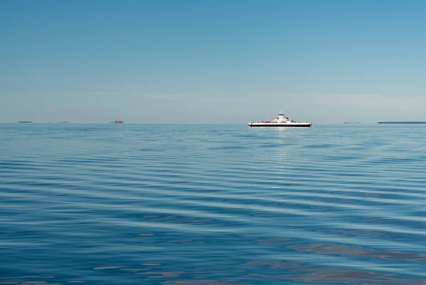 Car Ferry Rota Essex Para Charlotte Através Muito Calmo Lago — Fotografia de Stock