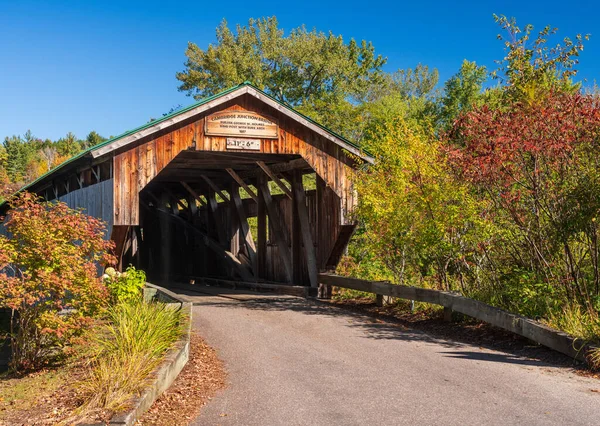Ingång Till Cambridge Junction Bridge Nära Cambridge Vermont Hösten — Stockfoto