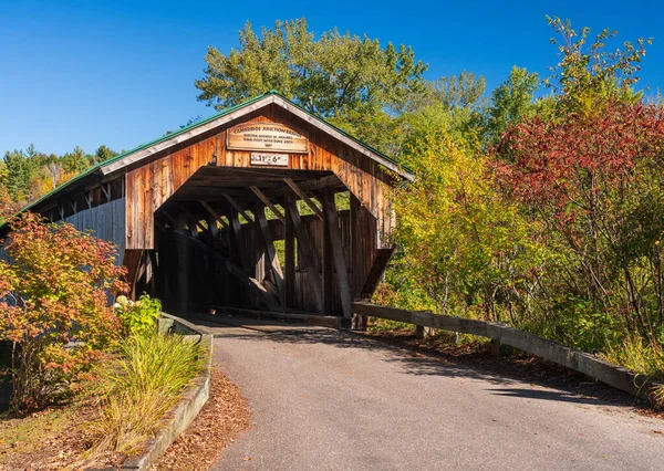 Entrada Puente Cambridge Junction Cerca Cambridge Vermont Durante Otoño —  Fotos de Stock