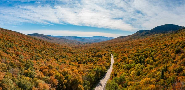 Flygfoto Över Jay Peak Och Trailhead Väg 242 Vermont Hösten — Stockfoto