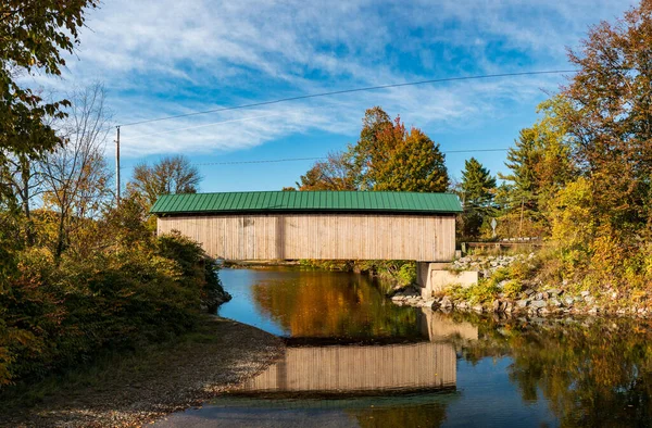 Αεροφωτογραφία Της Γέφυρας Longley Κοντά Στο Montgomery Στο Vermont Κατά — Φωτογραφία Αρχείου