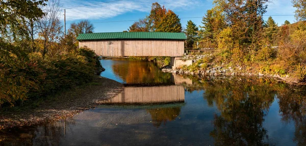 Αεροφωτογραφία Της Γέφυρας Longley Κοντά Στο Montgomery Στο Vermont Κατά — Φωτογραφία Αρχείου