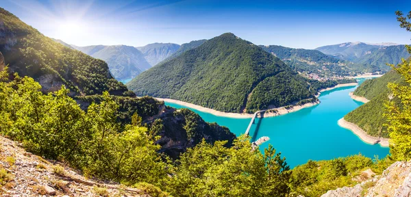 Piva Canyon with its fantastic reservoir. — Stock Photo, Image