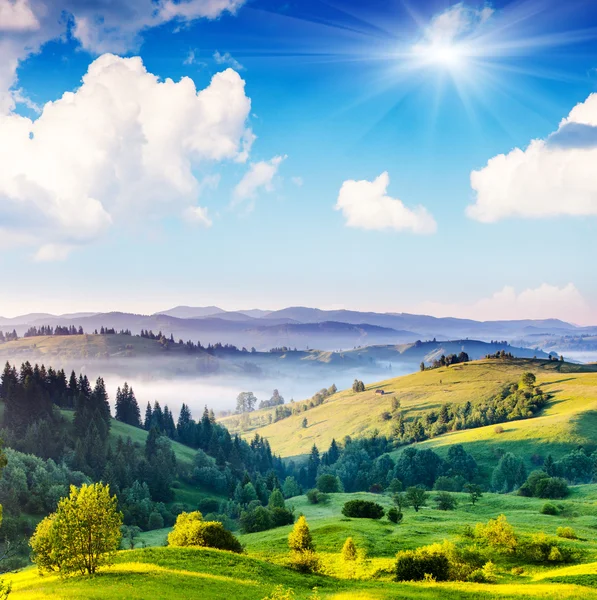 Sunny day is in mountain — Stock Photo, Image