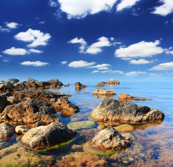 Cielo mare e nuvole con il sole — Foto Stock