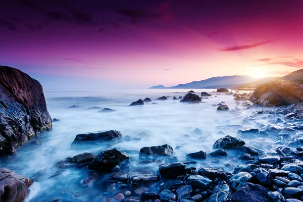 Літній захід сонця над морем — стокове фото