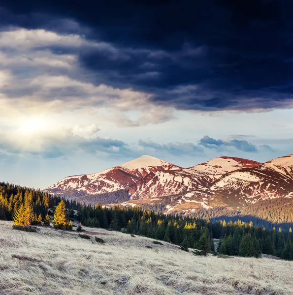 Dağlarda muhteşem bir günbatımı — Stok fotoğraf