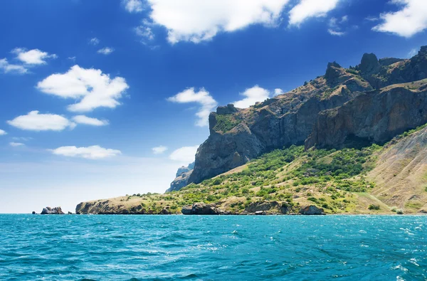 Sea and clouds sky with sun — Stock Photo, Image