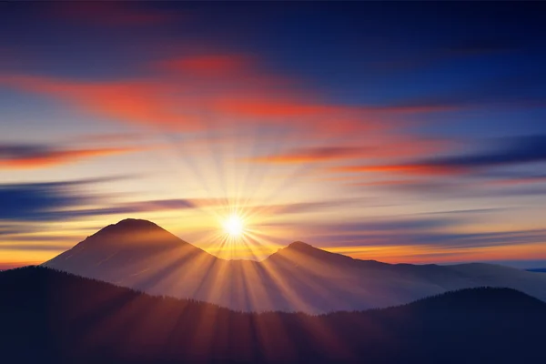 Puesta de sol en las montañas — Foto de Stock