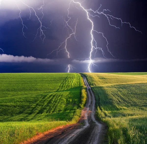 Lightning landscape — Stock Photo, Image