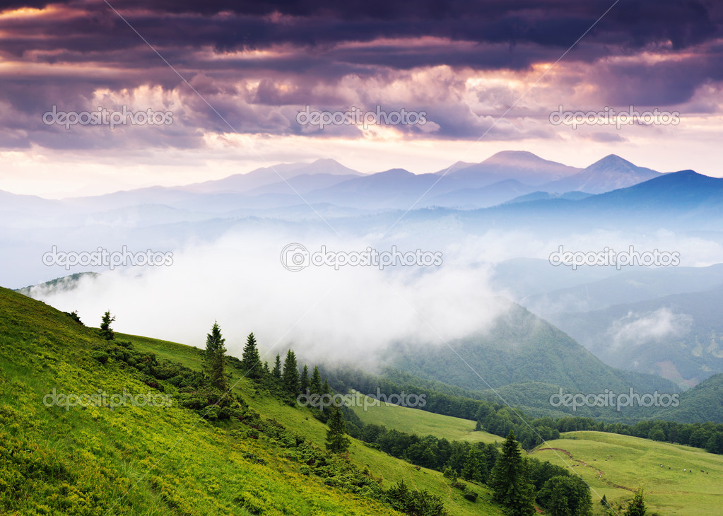 View of rural alpine landscape