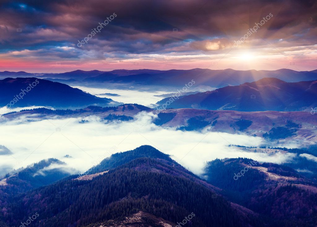 Fantastic morning mountain landscape