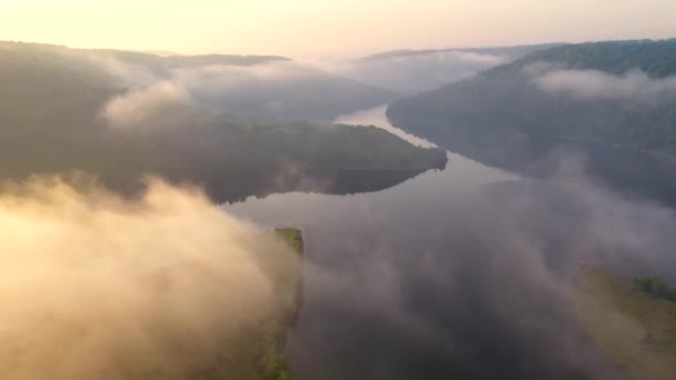 Shooting Drone View Winding Canyon Dniester River Difilmkan Video Drone — Stok Video