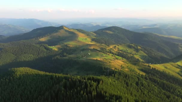 Drone Survolant Une Montagne Une Forêt Verdoyante Filmé Drone Vidéo — Video