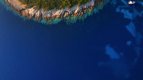 Tournage Depuis Drone Baie Azur Par Une Journée Ensoleillée Filmé — Video