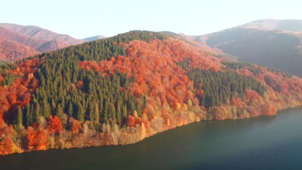 Impresionante Lago Alpino Desde Vista Pájaro Filmado Drone Video — Vídeos de Stock