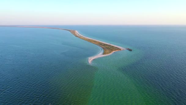 View Sandy Spit Bird Eye View Kinburn Peninsula Ukraine Europe — Stock Video