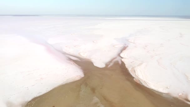 Toller Blick Von Der Drohne Auf Die Salzwiesen Mit Abstrakten — Stockvideo