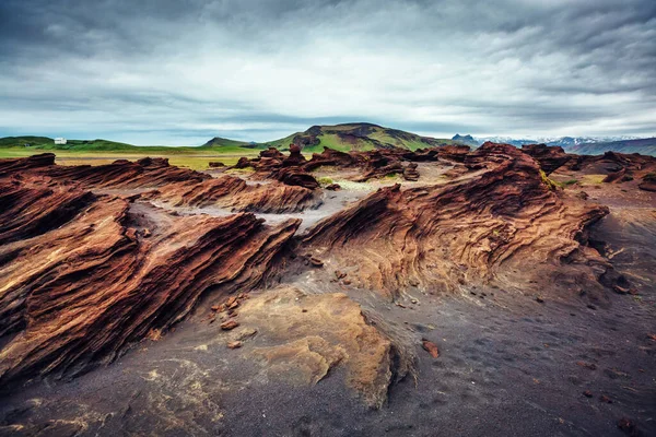 Pedras Arenosas Com Magma Formado Por Ventos Atracção Turística Popular — Fotografia de Stock