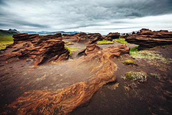 Pedras Arenosas Com Magma Formado Por Ventos Atracção Turística Popular — Fotografia de Stock