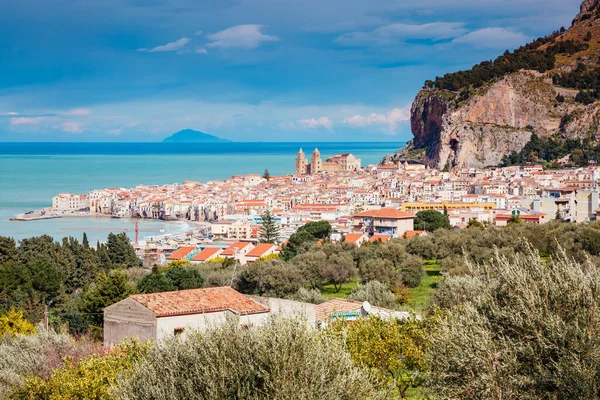 Una Vista Impresionante Del Famoso Complejo Cefalu Ubicación Lugar Sicilia —  Fotos de Stock