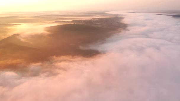 Vue Panoramique Fascinante Sur Canyon Brumeux Rivière Dniester Depuis Une — Video