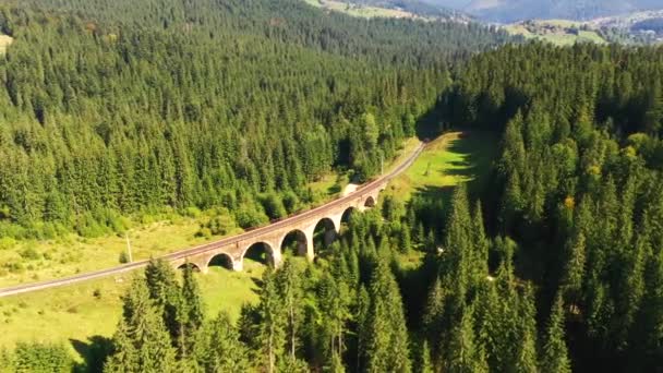Vuelo Con Drones Sobre Antiguo Viaducto Austriaco Día Verano Filmado — Vídeos de Stock