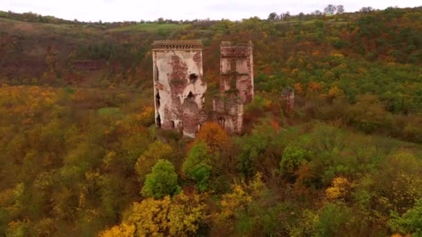 Cservonográd Várának Romjai Castrum Rubrum Madártávlatból Uhd Videóban Filmezve — Stock videók