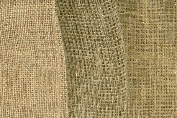 Drie typen natuurlijke doek textuur. — Stockfoto