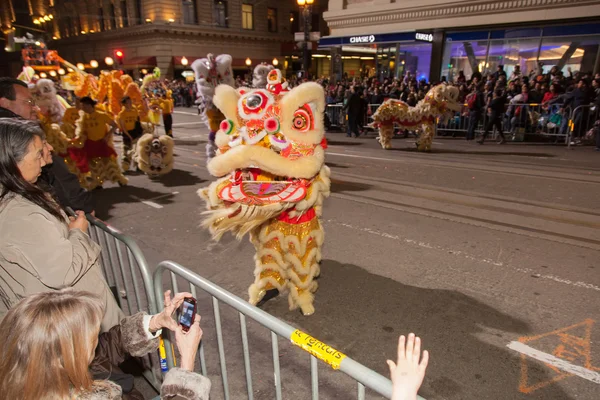 Chiński Nowy rok parada w chinatown — Zdjęcie stockowe