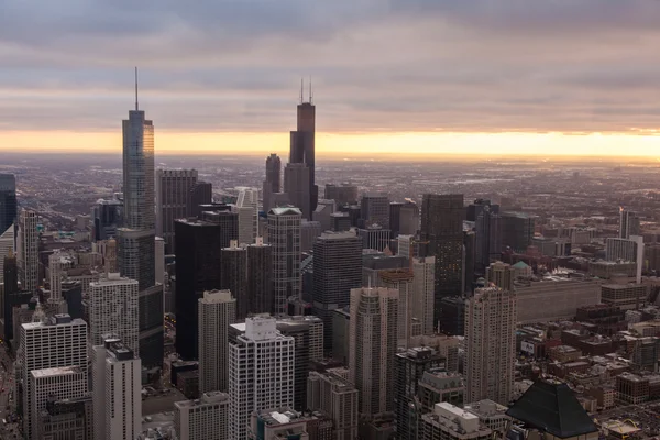 Chicago skyline from the hancock tower — Stock Photo, Image